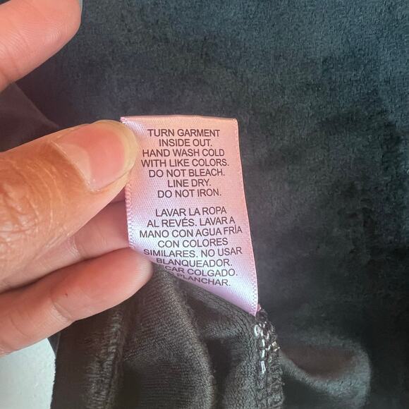 Juicy Couture Two Piece Set Hoodie Top Pants Velour Velvet Black Crystal Soft S - Picture 9 of 12